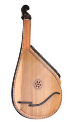 Retro bandura- Ukrainian musical instrument isolated on white