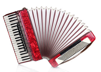 Retro accordion isolated on white