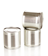 Tin cans isolated on white