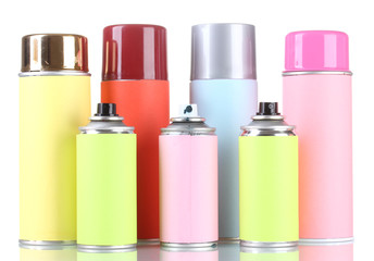 aerosol cans isolated on white