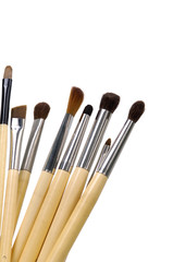 cosmetic brushes isolated on a white