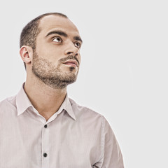 Fototapeta premium Fashion portrait of adult handsome business man looking away