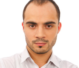 Fototapeta premium Handsome smiling man. Isolated over white background.
