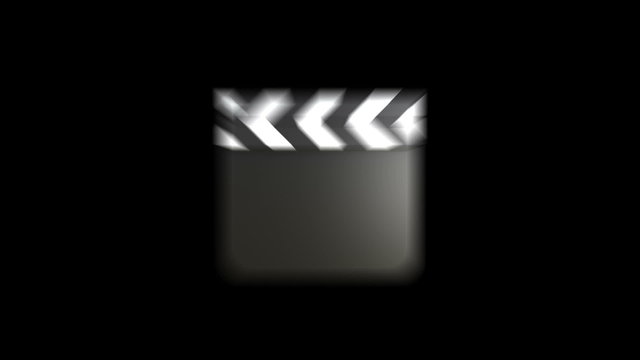 3D animation of a film clapper with alpha matte