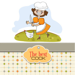 the best cook certificate with funny cook who runs a chicken