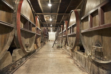 wooden wine barrels