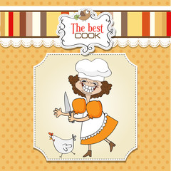 the best cook certificate with funny cook who runs a chicken