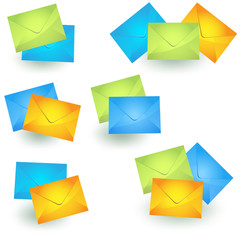 Envelop icons set vector isolated on white