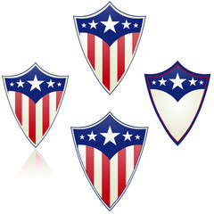 Patriotic shield isolated on white vector