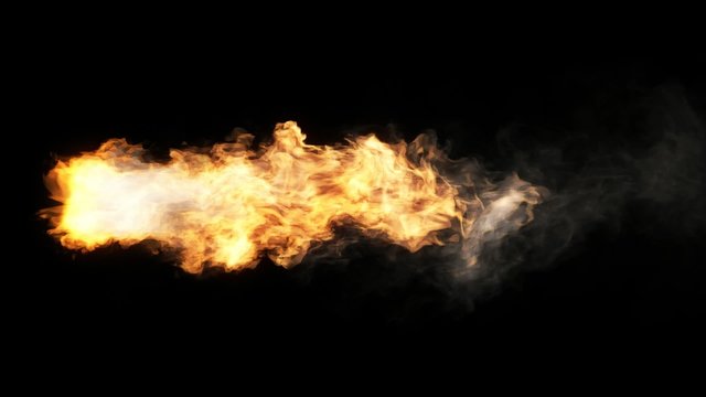 Flame thrower 3D rendering