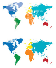 Fototapeta na wymiar Kontynent Kolor i mapa Kraj