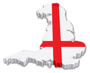 3D England map with flag