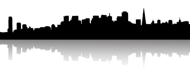 Naklejka premium San Francisco Skyline Silhouette