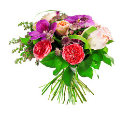 bouquet of rose, paeonia and orchid