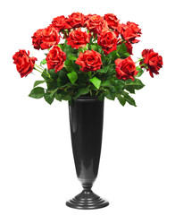 bouquet of red roses isolated on white background