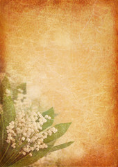 Vintage background with lily of the valley