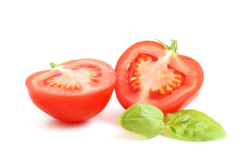 Tomate mit Basilikum