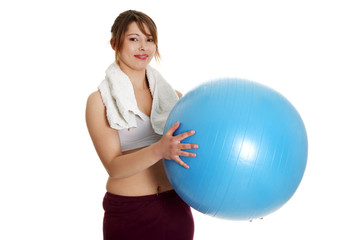 Fototapeta premium Young woman during fitness time