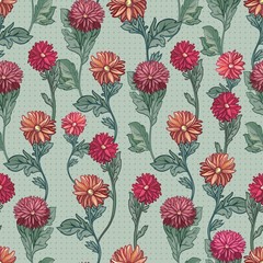 бесшовная текстура хризантемы