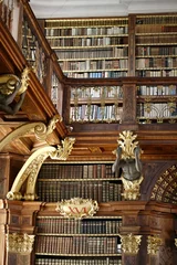 Foto op Plexiglas Bibliotheek Bibliotheek van Stift Melk in Oostenrijk
