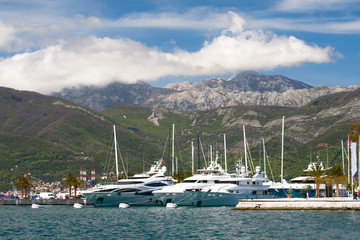 Fototapeta na wymiar Yacht club in Montenegro