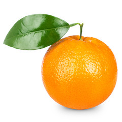 Ripe orange isolated on white background