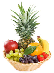 Healthy Eating. Organic raw fruit isolated