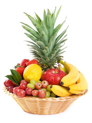 Healthy Eating. Organic raw fruit Isolated