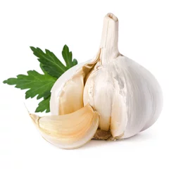 Fototapete Rund garlic isolated on white background © Maks Narodenko