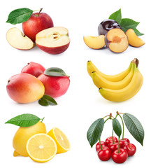 Healthy Eating. Seasonal organic raw fruit Isolated