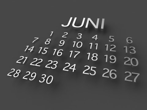 3d Kalender Juni