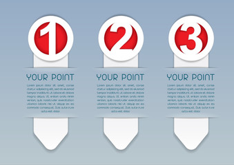 One, Two, Three vector progress icons in White