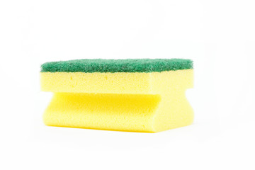 Cleaning sponge on a white background.