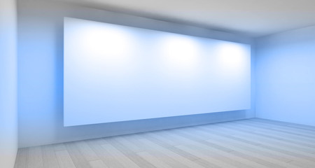 Empty gallery, 3d room