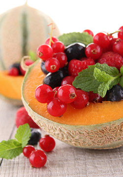 melon and berries