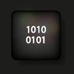 Vector binary code icon on black. Eps10