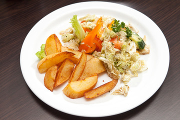 roasted potatoes with vegetables