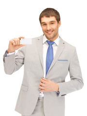 businessman with business card