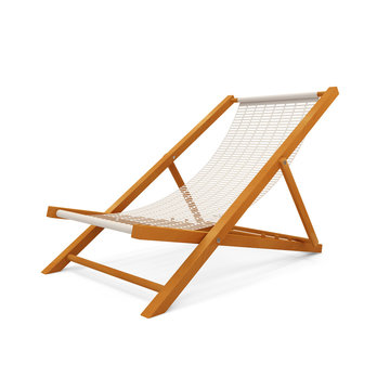 Wooden Beach Chair on white background