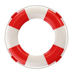 Red Lifebelt isolated on white background