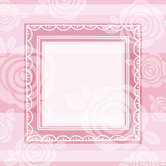 background of roses and square frame, vector