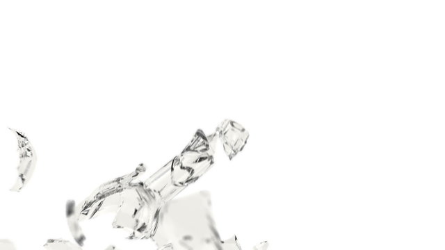Breaking an empty bottle in 3D