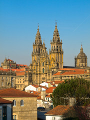 Fototapeta na wymiar Widok z katedry w Santiago de Compostela Obradoiro