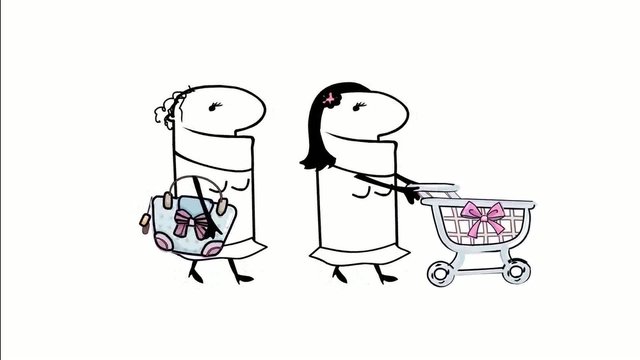 Zwei Freundinen in Shopping Sale