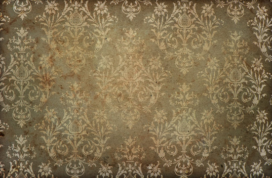 old vintage wallpaper grungy background