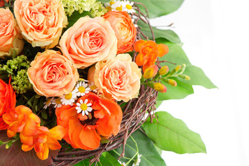 closeup of colorful flowers bouquet