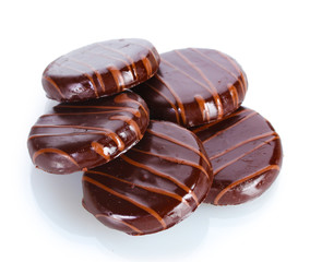 Сhocolate cookies isolated on white