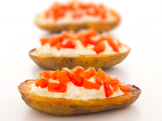 close up of potato skins