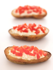 close up of potato skins