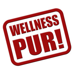 Stempel rot rel WELLNESS PUR!